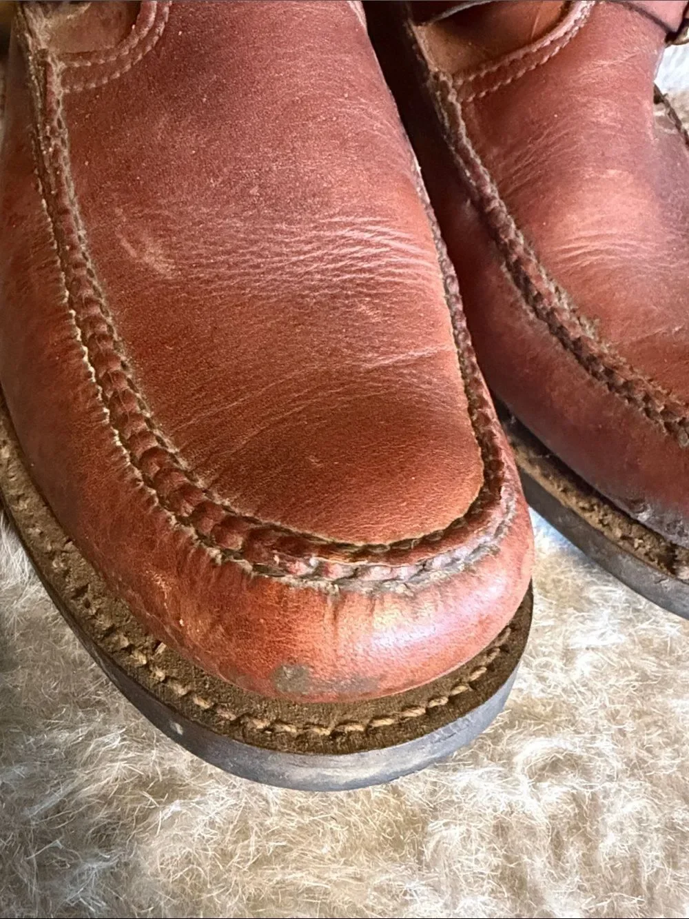Men's Brown Leather Buckle Boots 10 (1825)